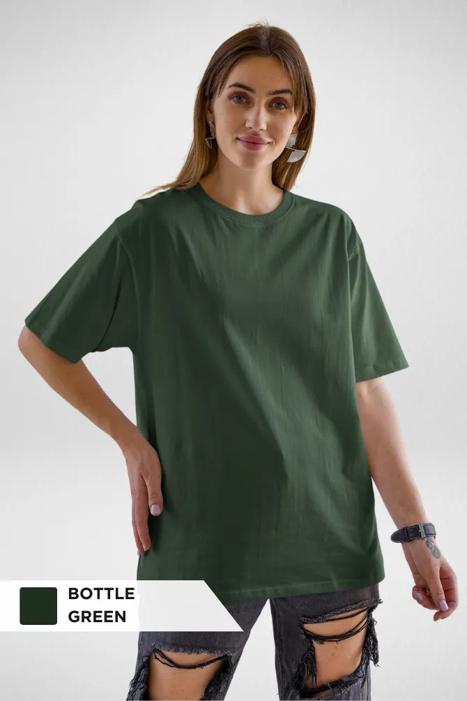 Pack Of 3 Oversized T-Shirts Olive Green Maroon and Bottle green for Women