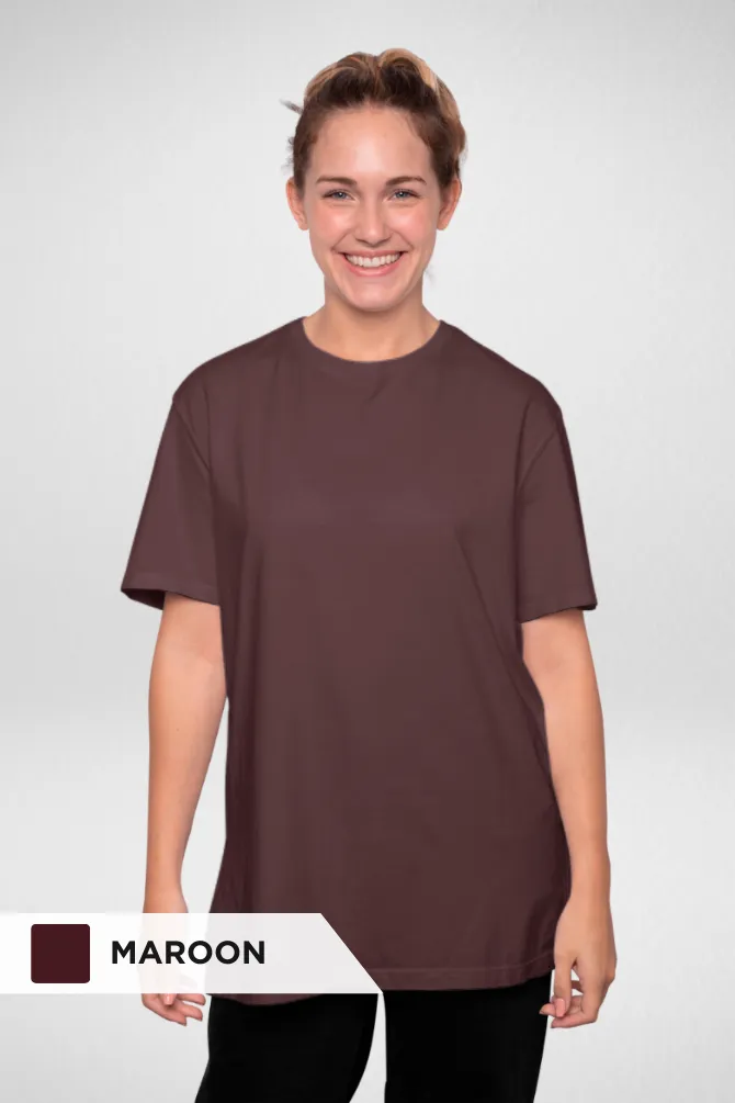 Pack Of 3 Oversized T-Shirts Olive Green Maroon and Bottle green for Women