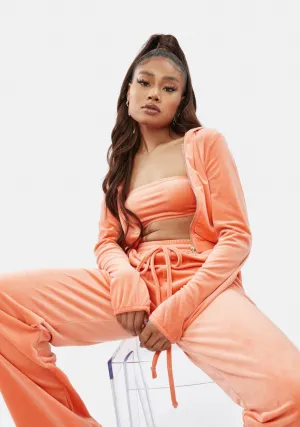 Peach Chill Times Velour Lounge Set