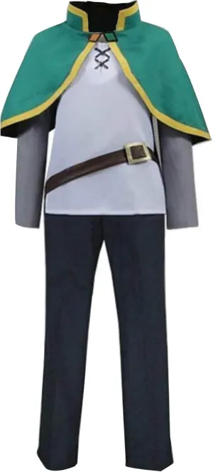 Poetic Walk Anime Green Suit Mens Costume Cosplay Satou Kazuma Cloak Suit Halloween Outfit