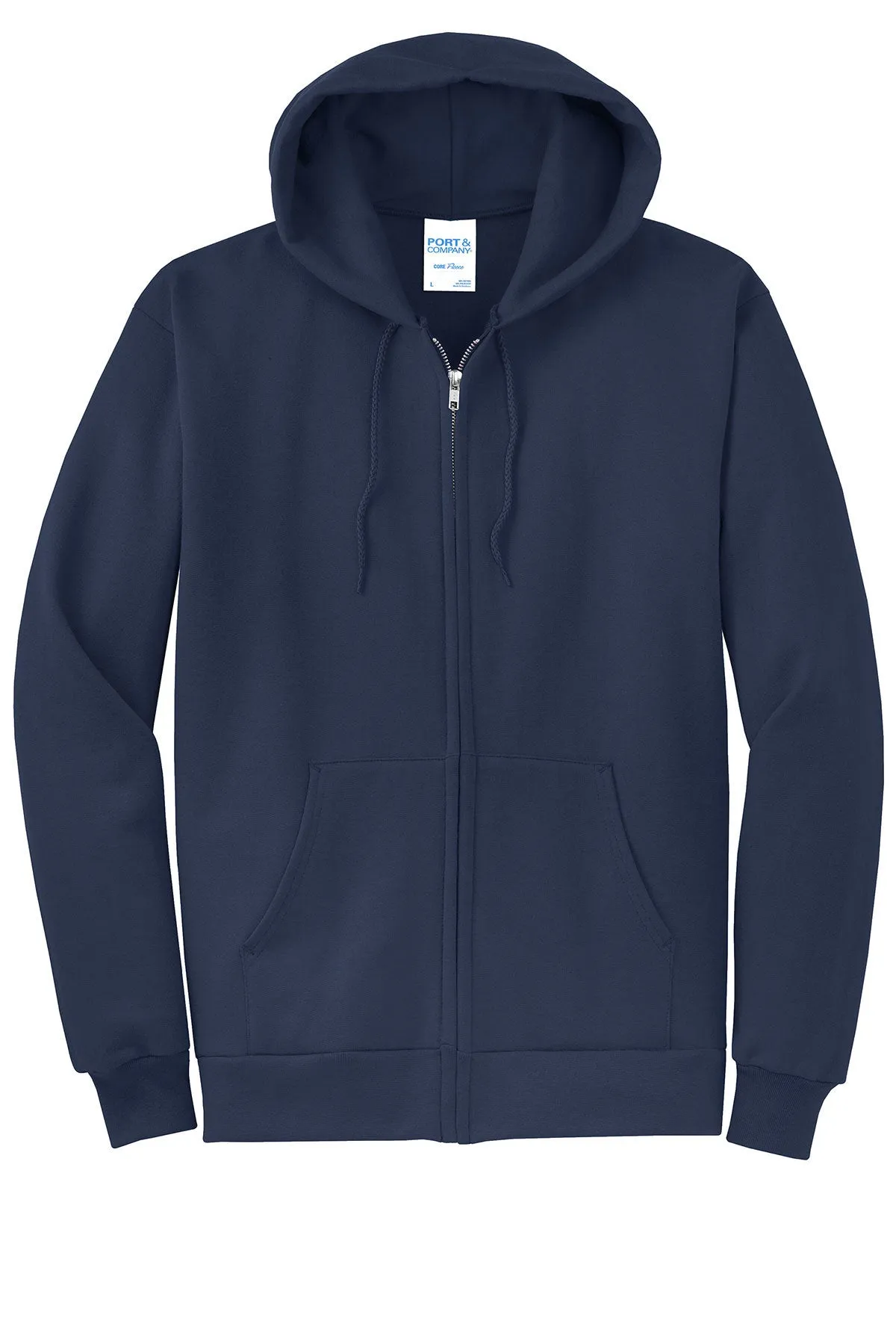 Port & Company Adult Core Fleece Full-Zip Hooded Sweatshirt - Navy