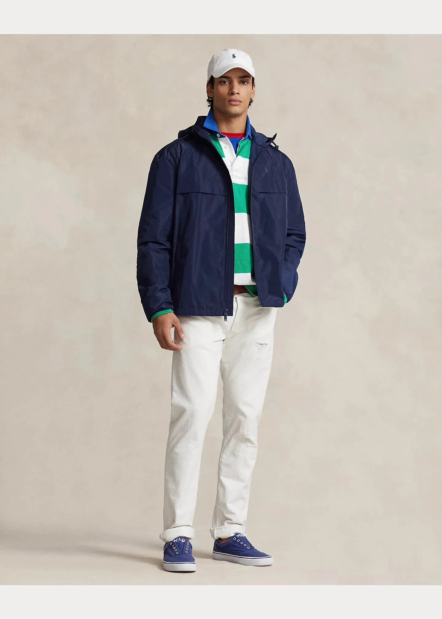 Ralph Lauren Lightweight Water-Repellent Hooded Jacket | Newport Navy