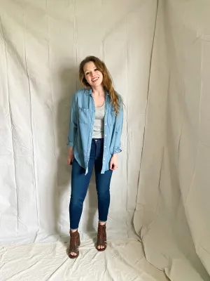 [RESTOCKED] Colette denim button up