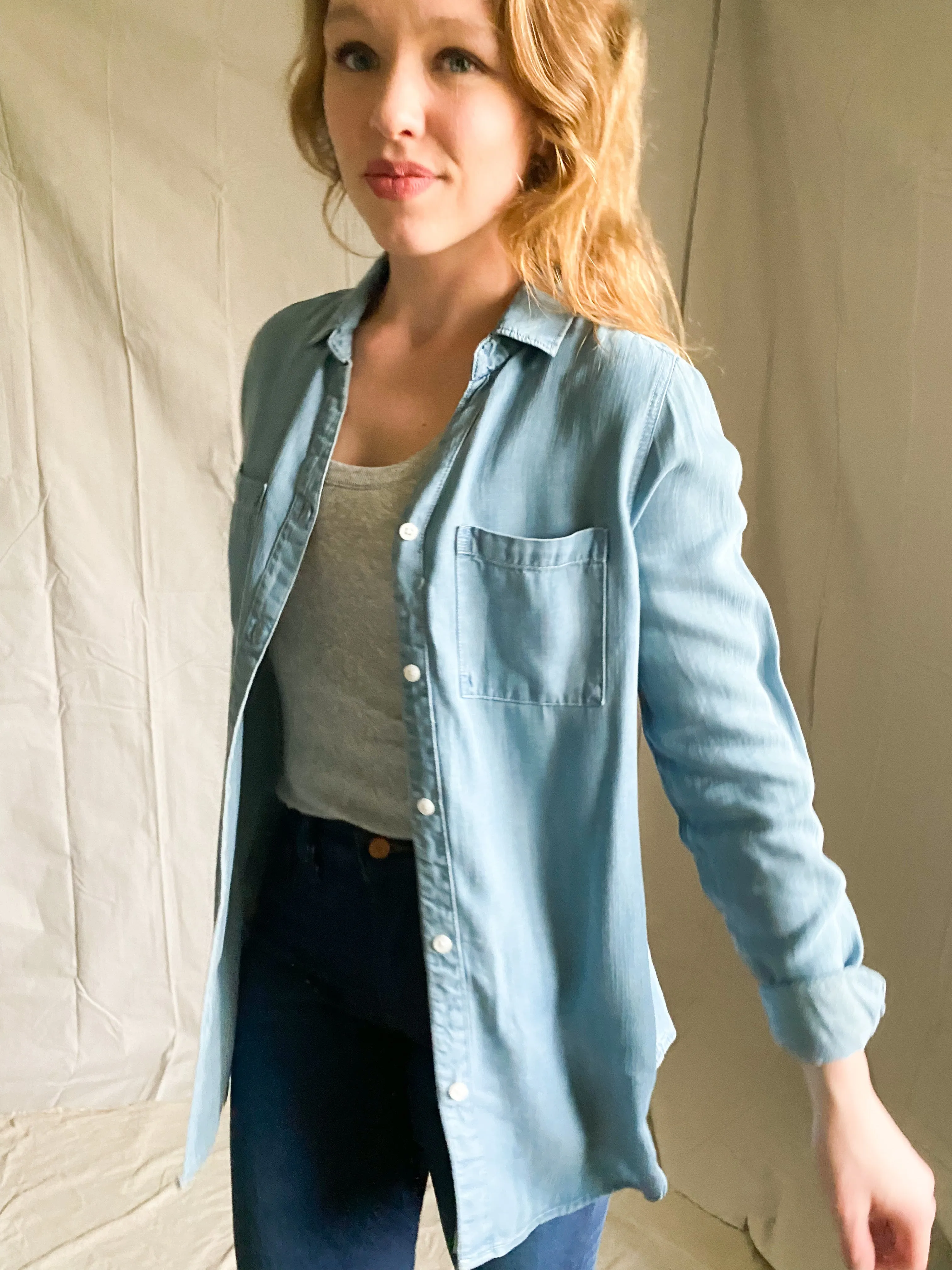 [RESTOCKED] Colette denim button up