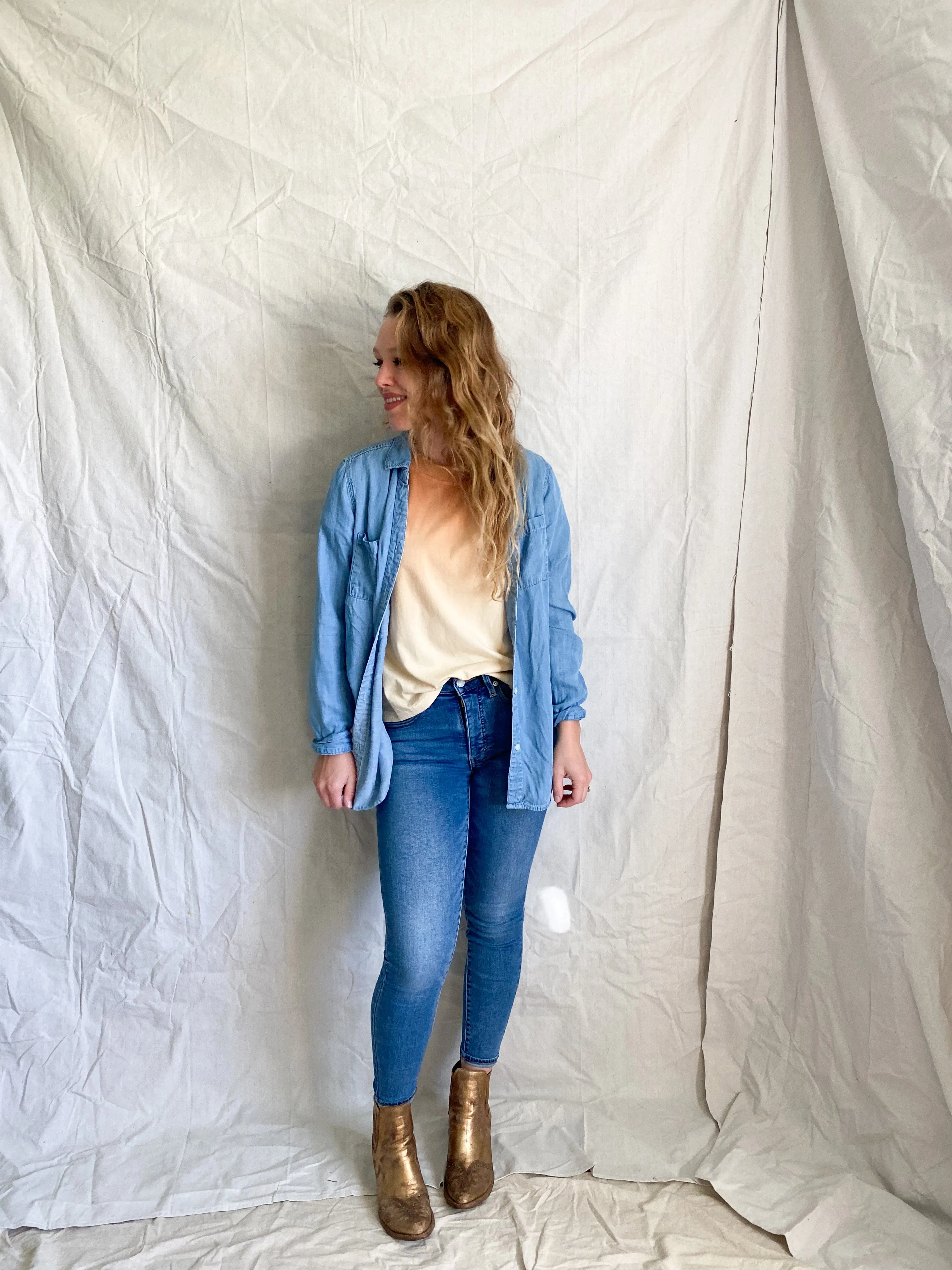 [RESTOCKED] Colette denim button up