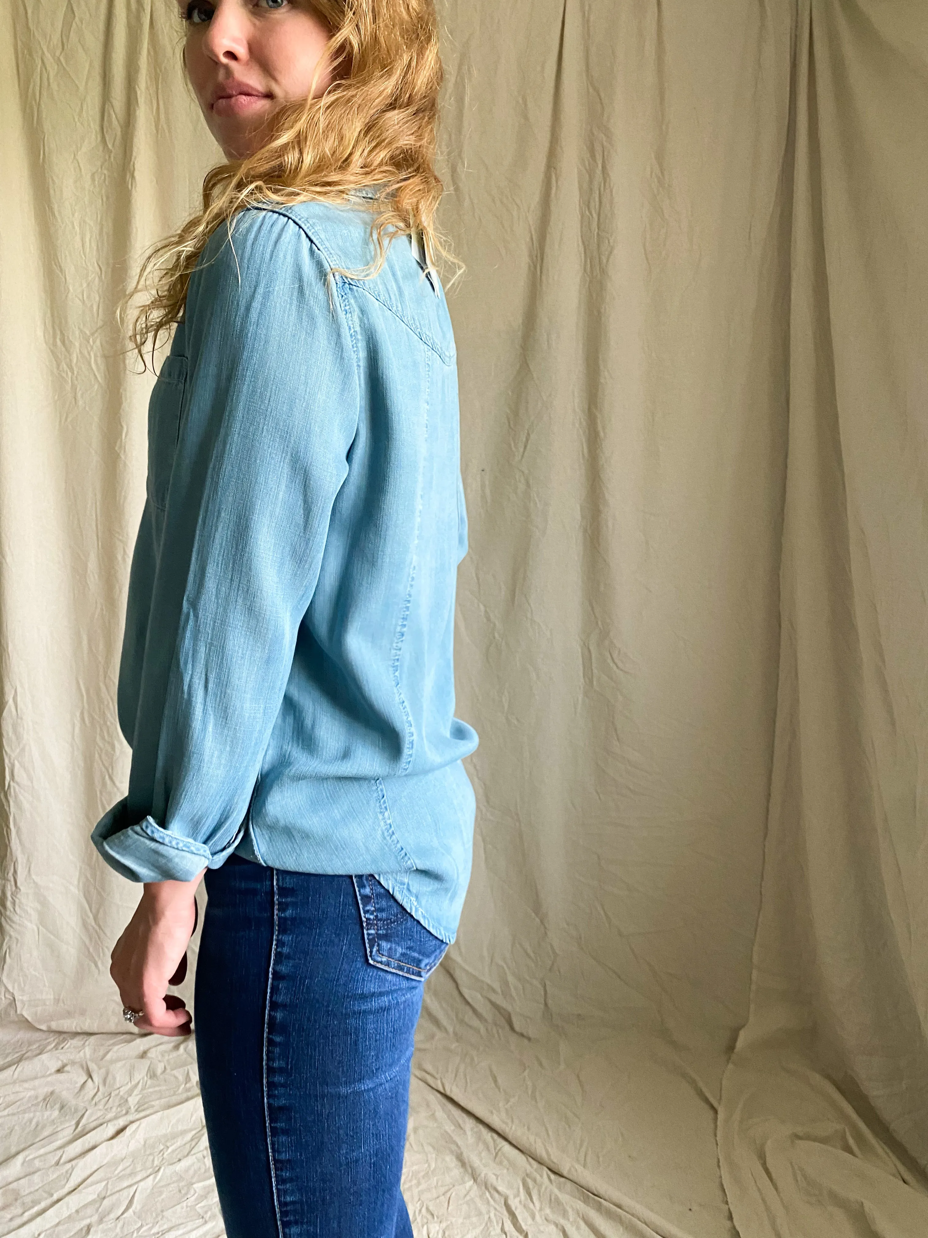 [RESTOCKED] Colette denim button up
