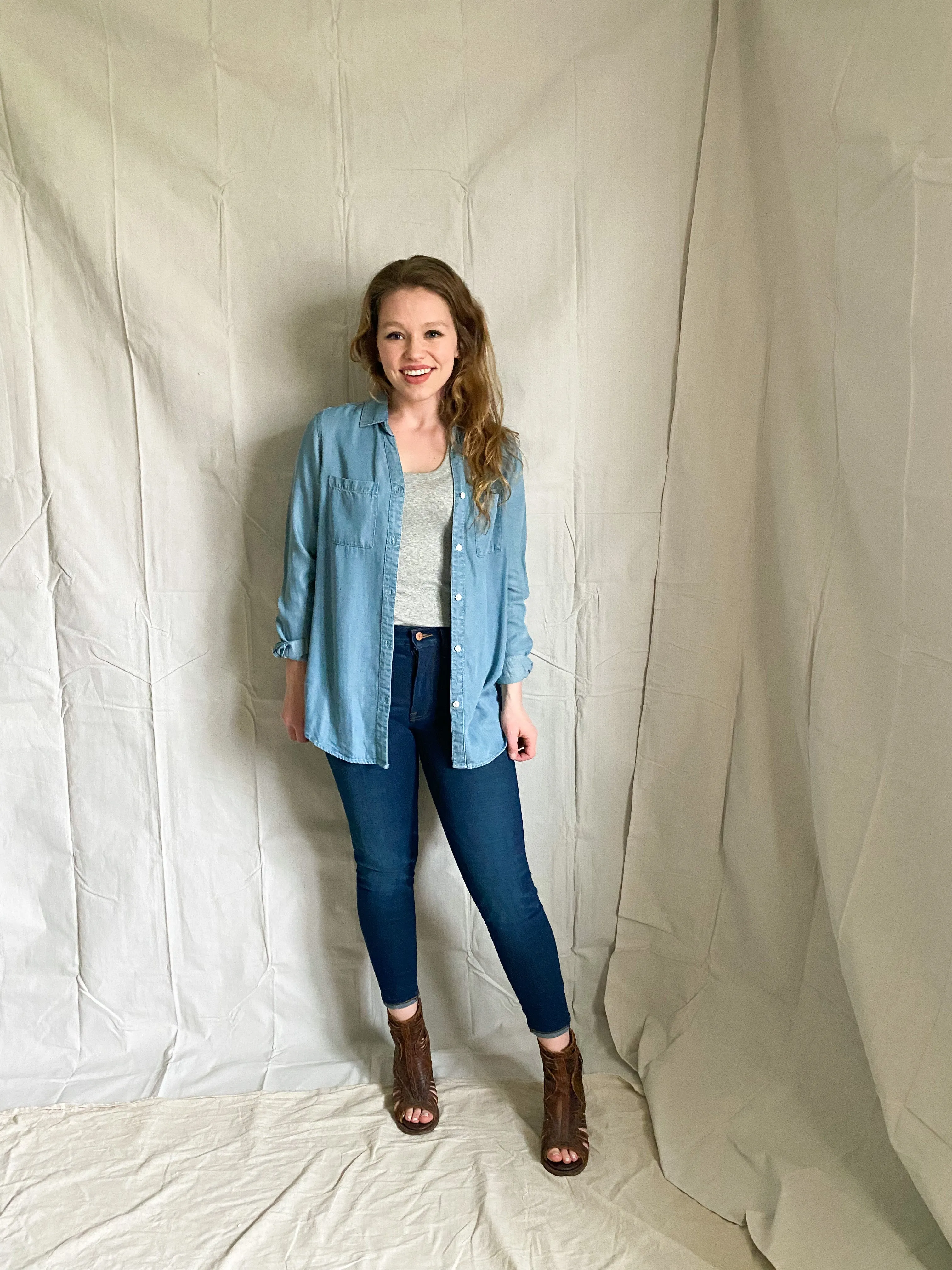 [RESTOCKED] Colette denim button up