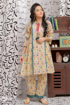 Senorita - GAC-02181 | FAWN & MULTICOLOR | CASUAL 2 PIECE SUIT | COTTON LAWN PRINT
