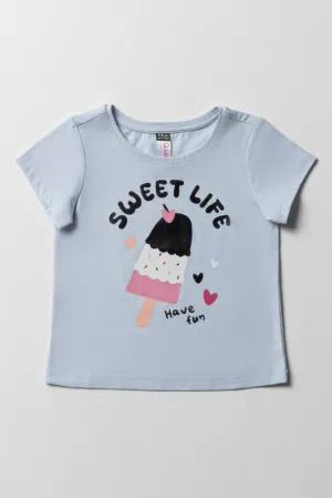 Short Sleeve T-Shirt Sweet Life Light Blue