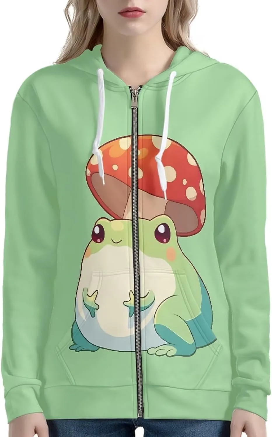 Showudesigns XS-5XL Zip Up Hoodie for Women Sweatshirt Pullover