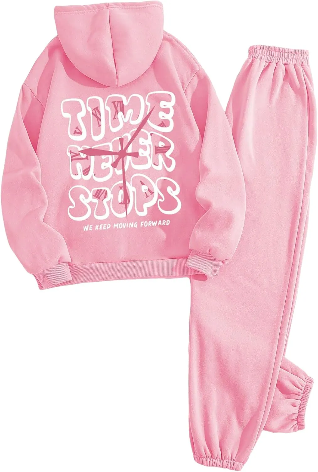 SOLY HUX Women's 2 Piece Outfits Letter Graphic Drawstring Long Sleeve Hoodies Sweatshirt and Sweatpants Set