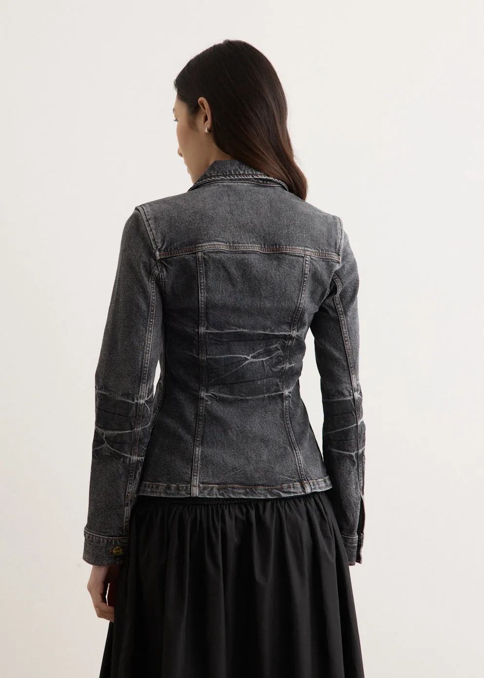 Stretch Future Denim Fitted Blazer