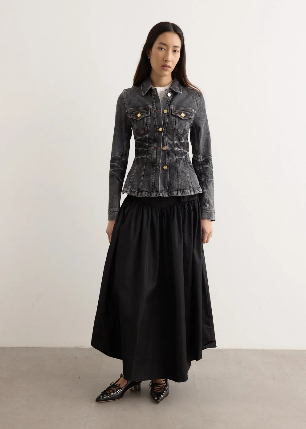 Stretch Future Denim Fitted Blazer