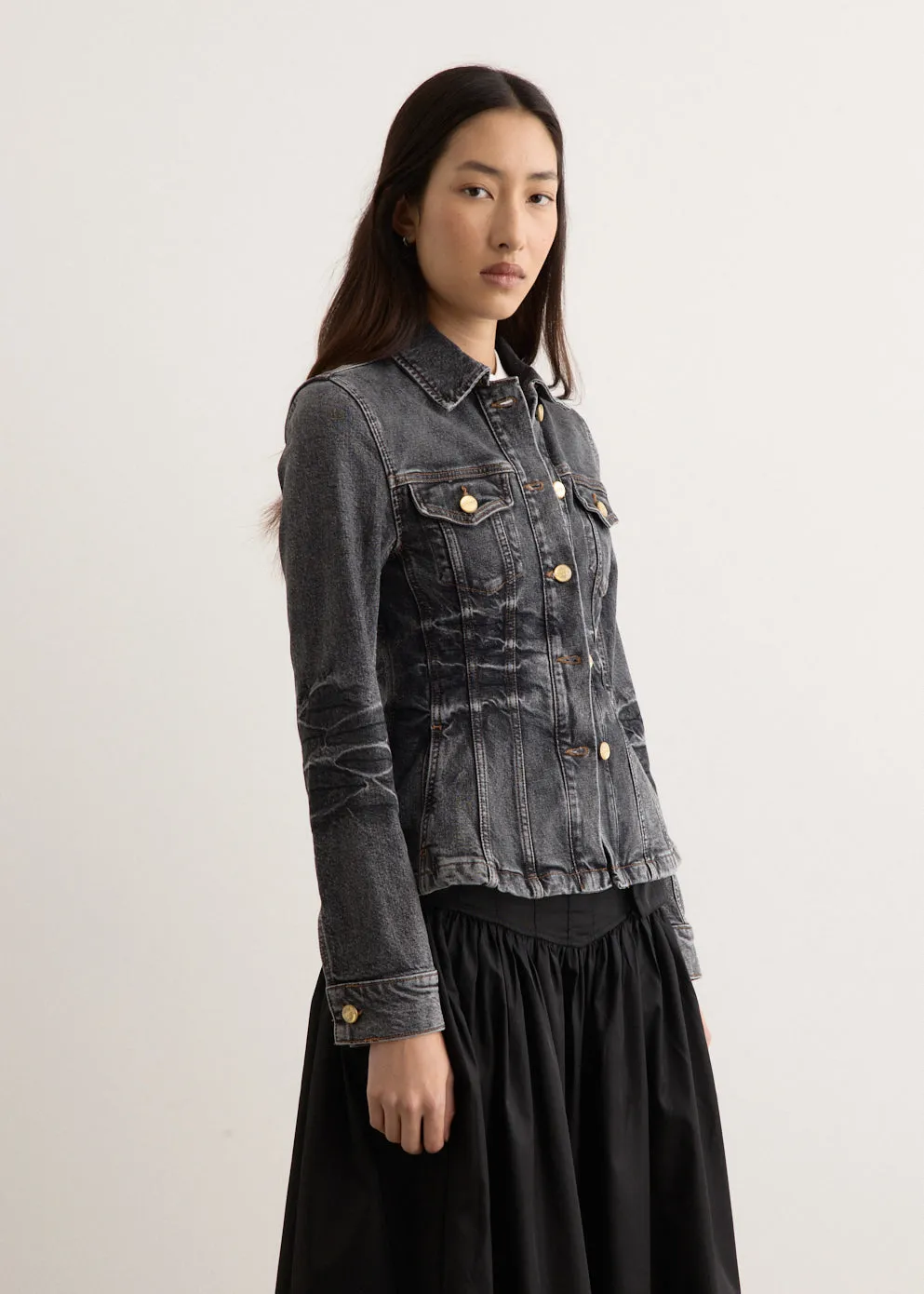 Stretch Future Denim Fitted Blazer