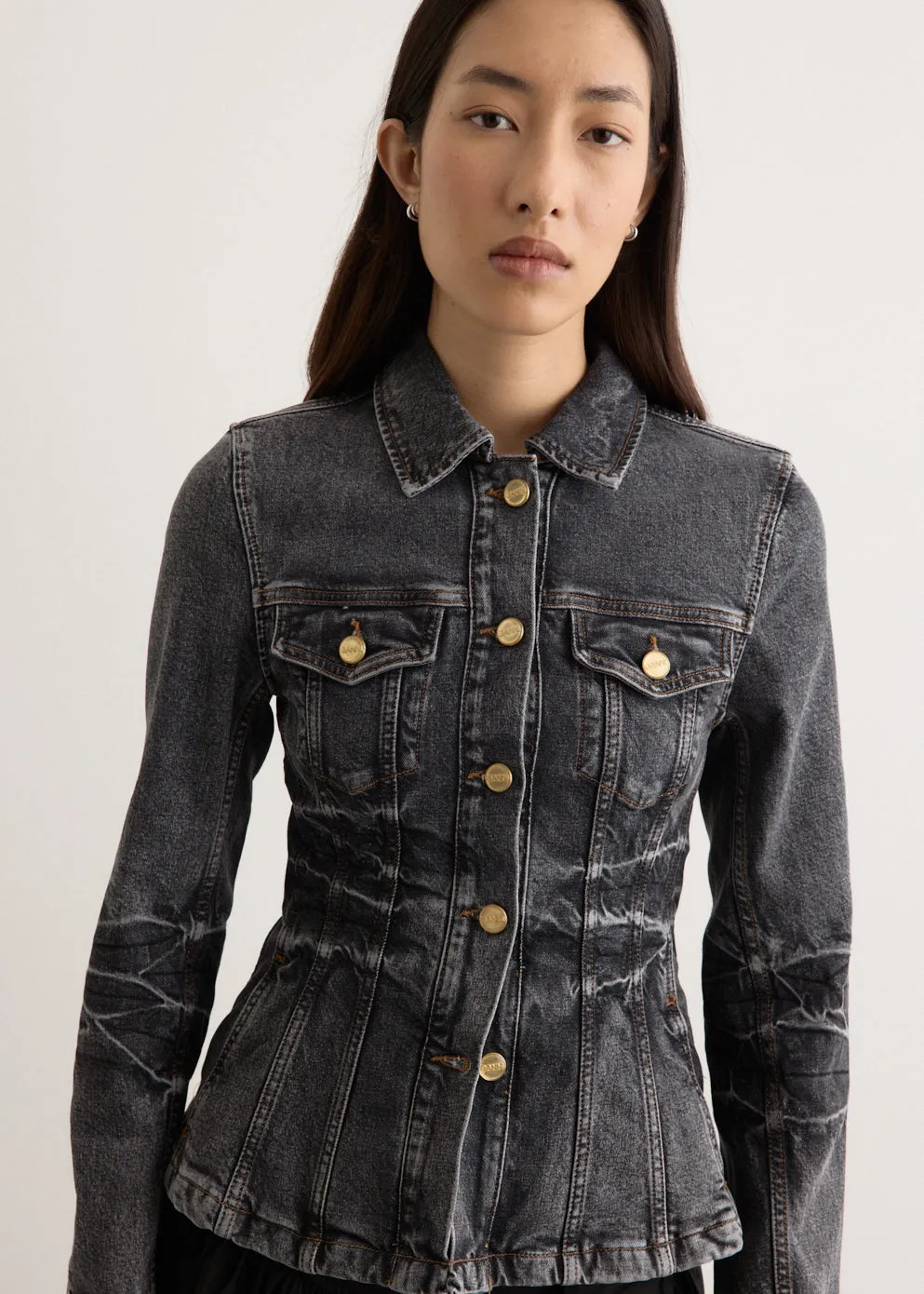 Stretch Future Denim Fitted Blazer