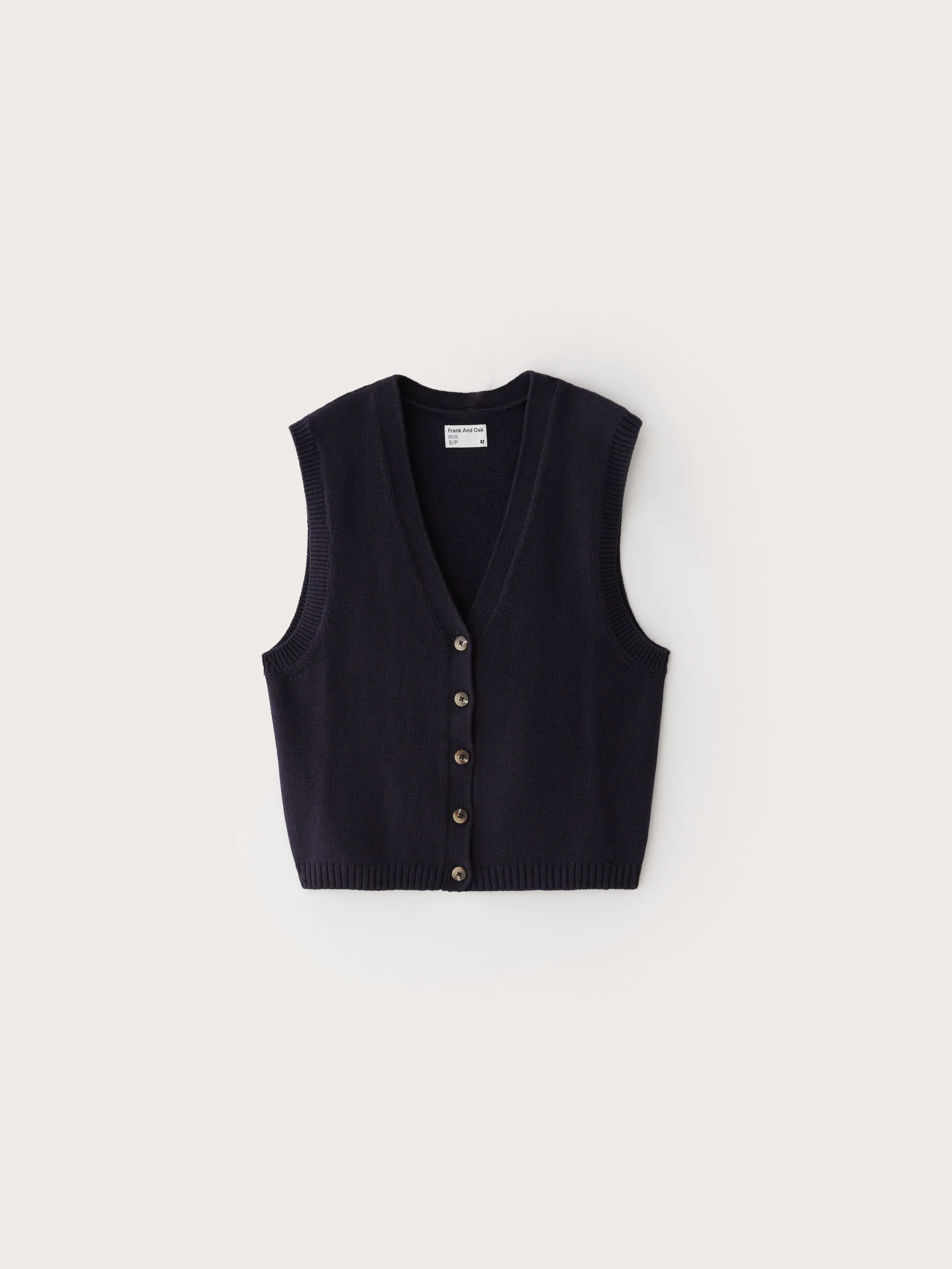 The Button-Up Sweater Vest in Dark Blue