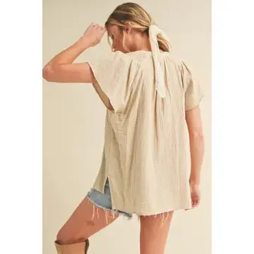 Thia Embroidered Short Sleeve Top