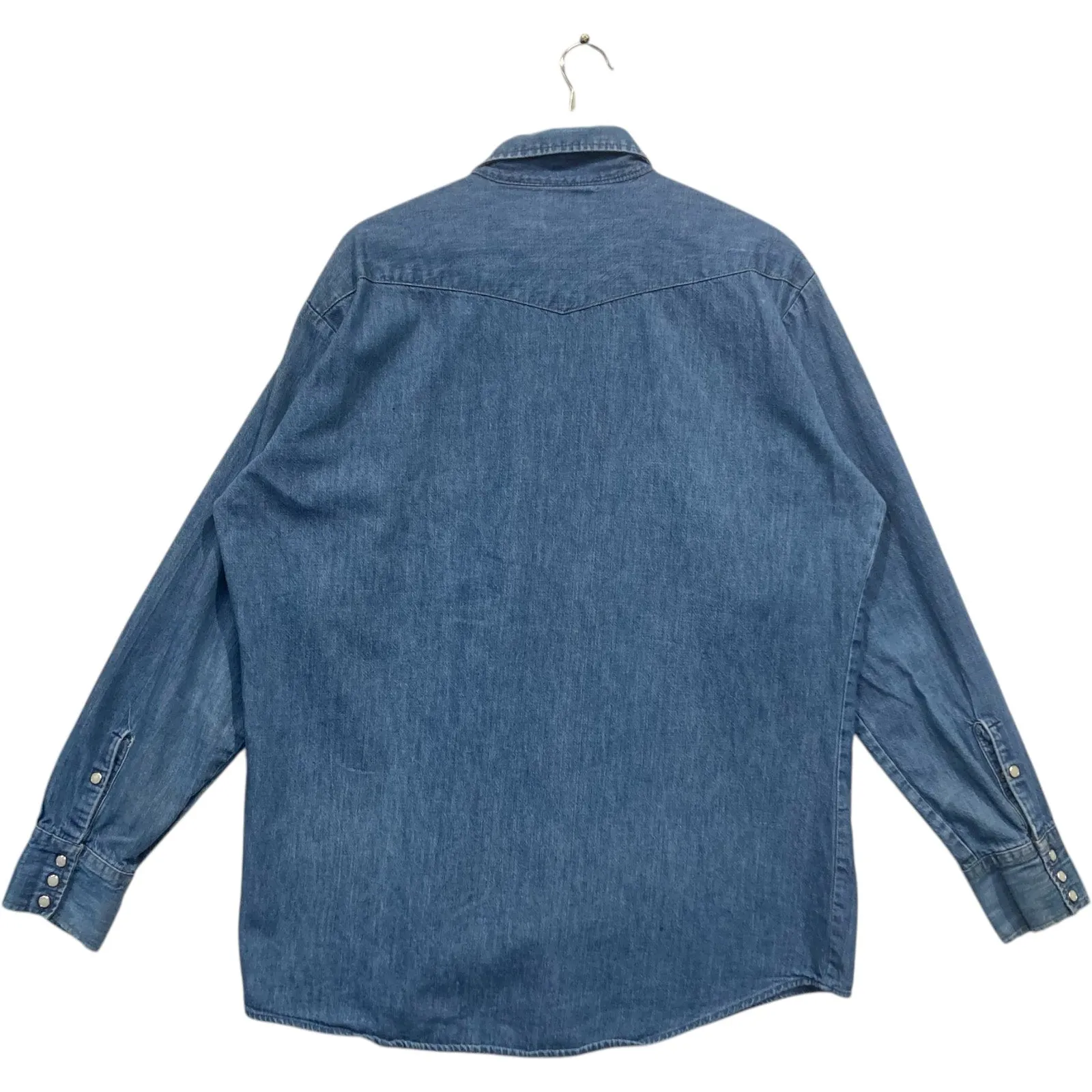 Vintage Denim Snap-On Pockets Long Sleeve Button Up