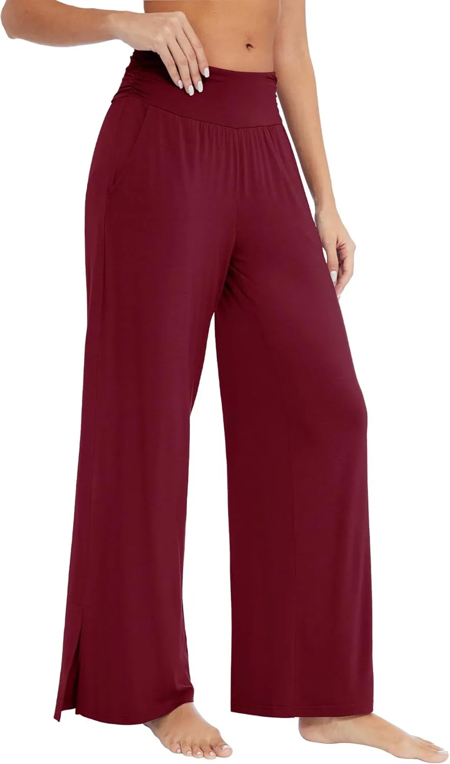 WiWi Womens Viscose from Bamboo Lounge Pants Soft Wide Leg Pajama Bottoms Palazzo Yoga Pant Casual Pj Bottom S-XXL